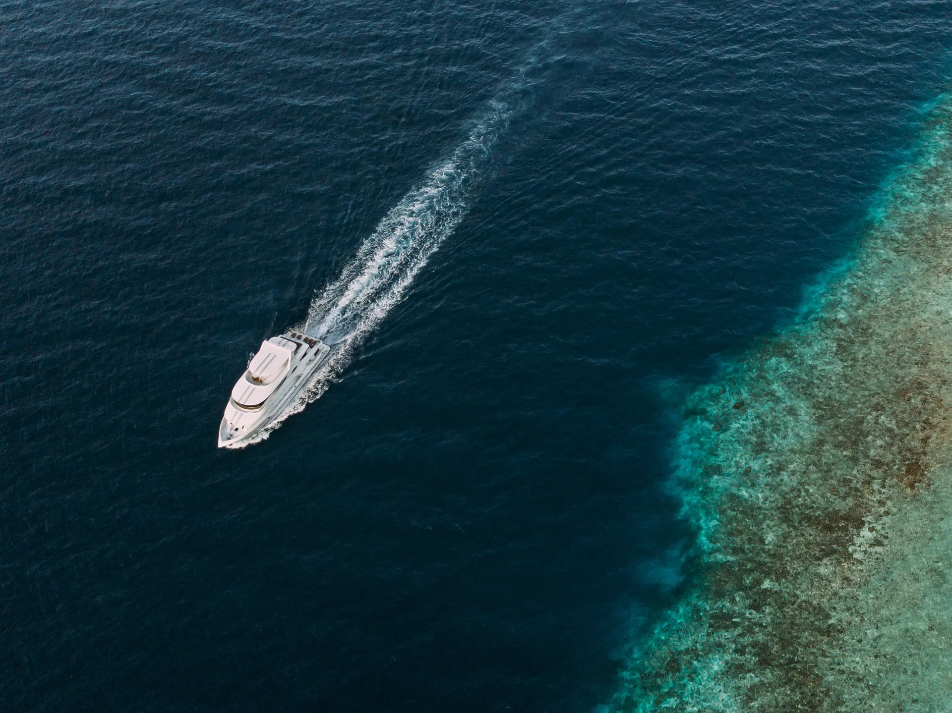 Luxury yacht charter in the Maldives.