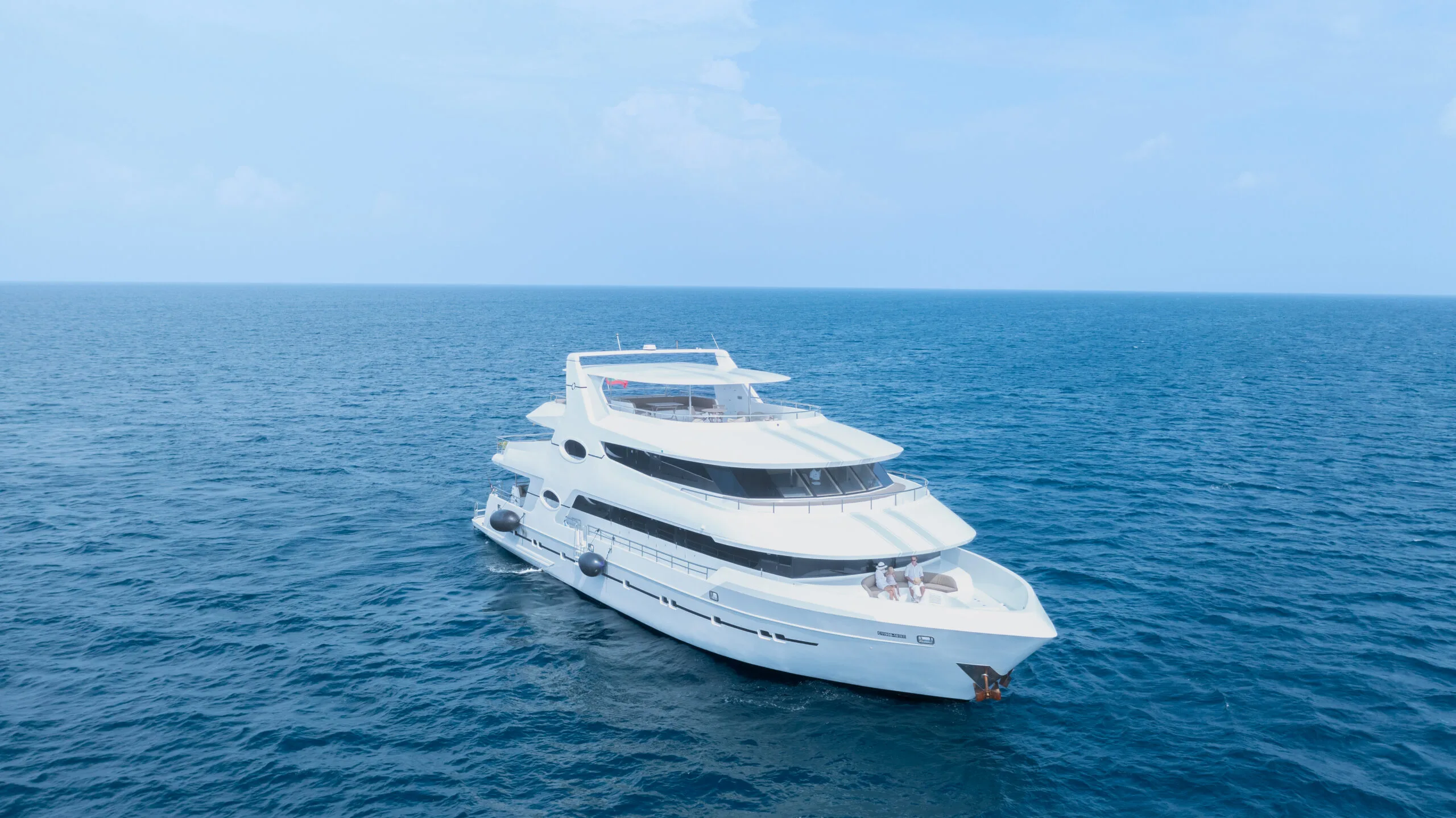 Luxury yacht charter in the Maldives.