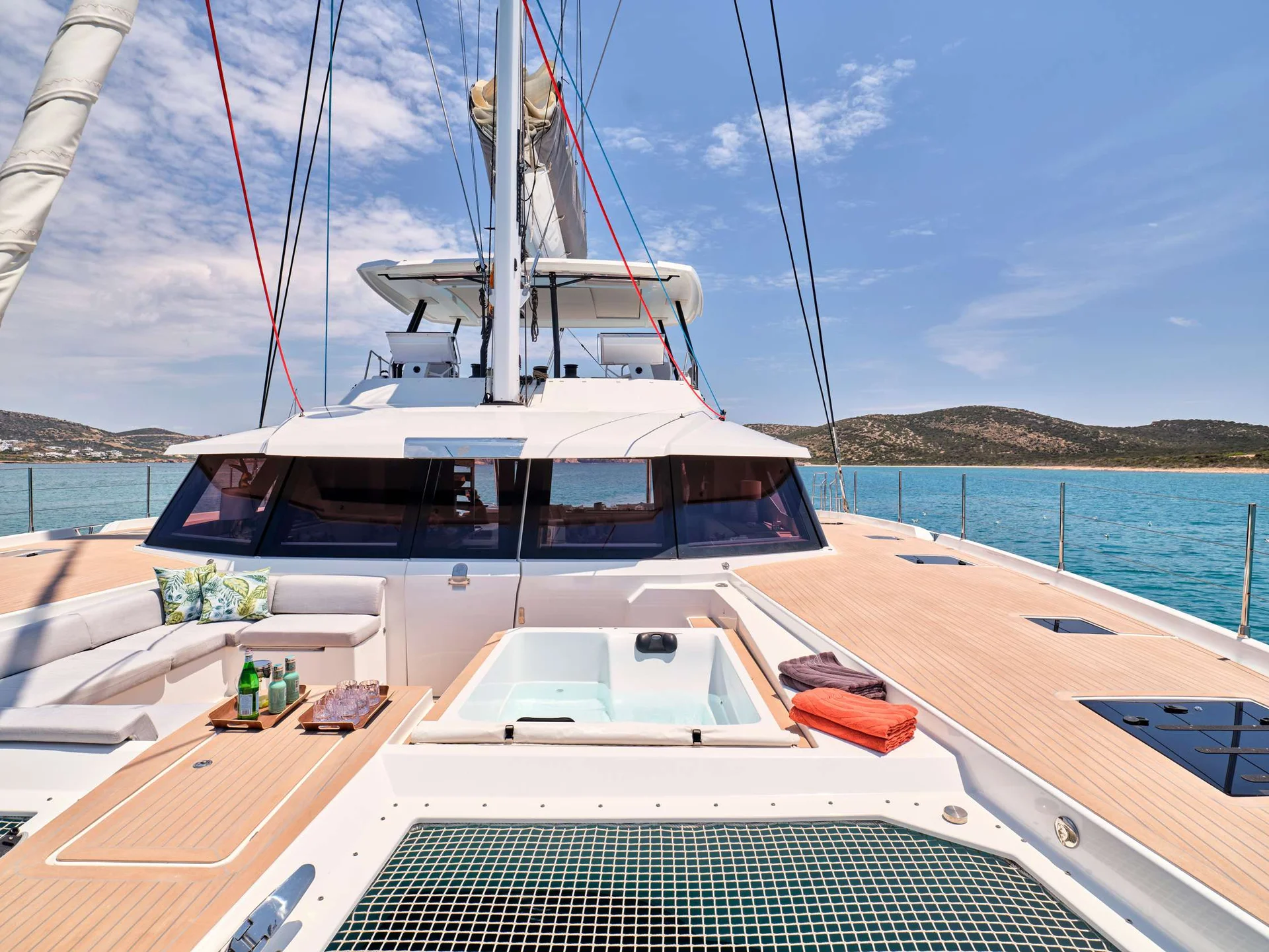 Fountaine Pajot Catamaran Yacht PIXIE in the Adriatic and Red Sea Sundeck