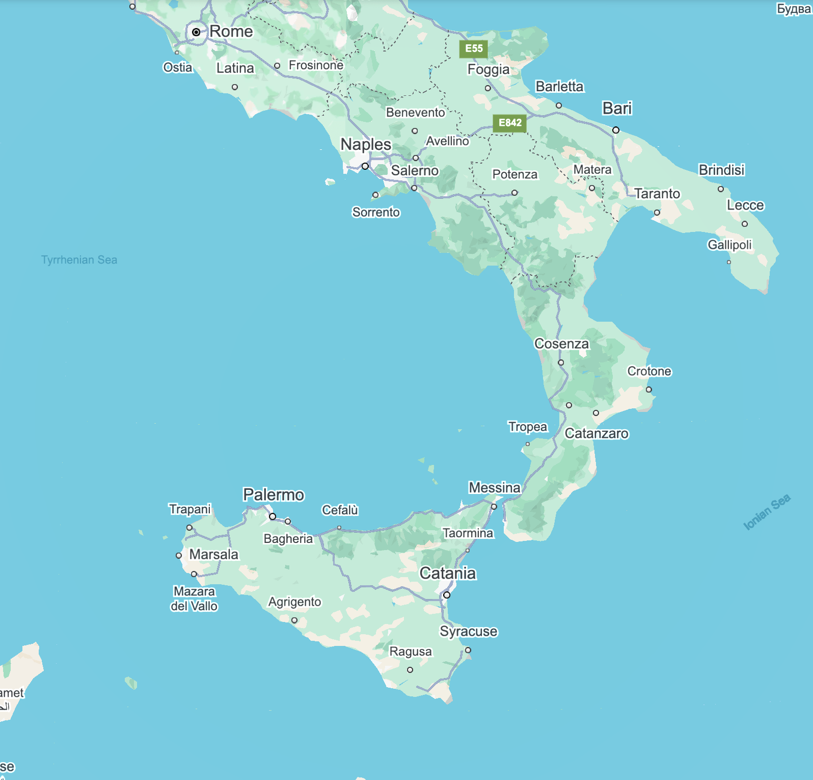 Map: SICILY &amp; AEOLIAN ISLANDS